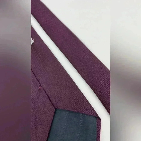 ARMANI COLLEZIONI 100% Silk Necktie Maroon Red Handmade Formal Office Prof - Picture 10 of 15